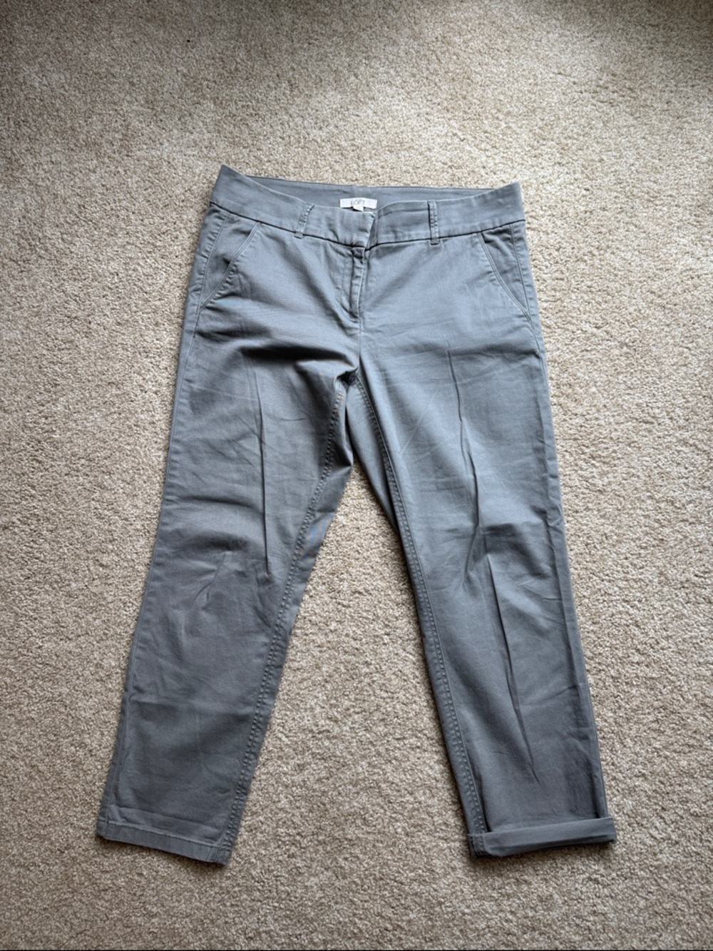 LOFT Light Gray Women's Chino Pants